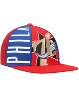 Men's Red Philadelphia 76ers Hardwood Classics Big Face Callout Snapback Hat