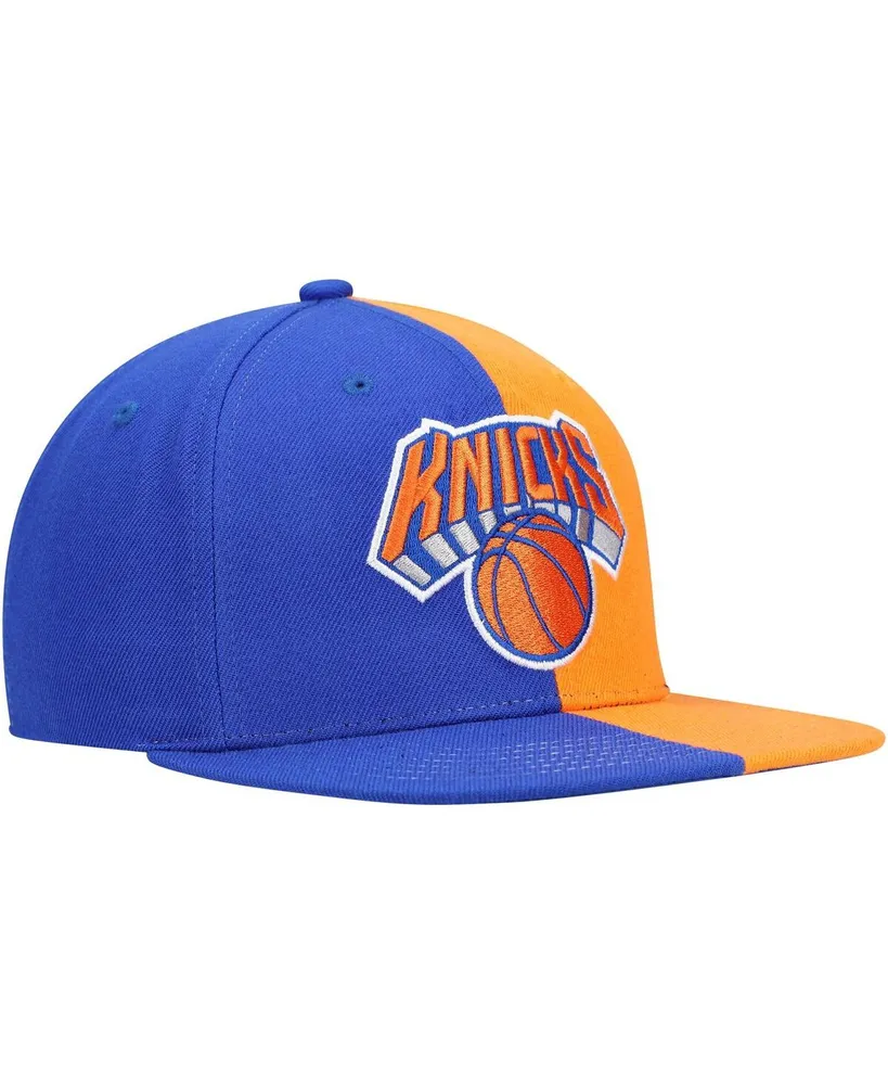Men's Blue and Orange New York Knicks Team Half and Half Snapback Hat