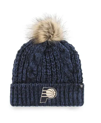 Women's Navy Indiana Pacers Meeko Cuffed Knit Hat with Pom