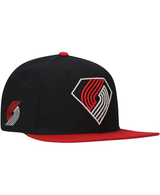 Men's Black and Red Portland Trail Blazers 75th Anniversary Carat Captain Snapback Hat