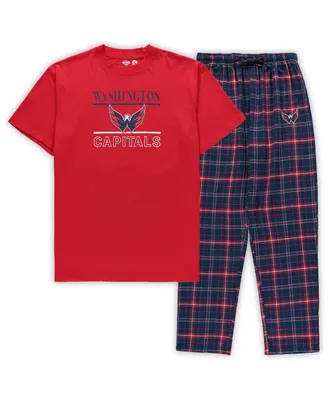 Men's Red Washington Capitals Big and Tall Lodge T-shirt Pants Sleep Set