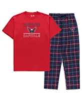 Men's Red Washington Capitals Big and Tall Lodge T-shirt and Pants Sleep Set