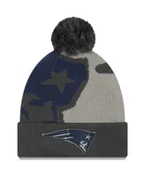 Men's Graphite New England Patriots Logo Whiz Redux Cuffed Knit Hat