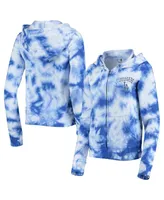 Women's Royal Los Angeles Dodgers Tie-Dye Fleece Full-Zip Hoodie