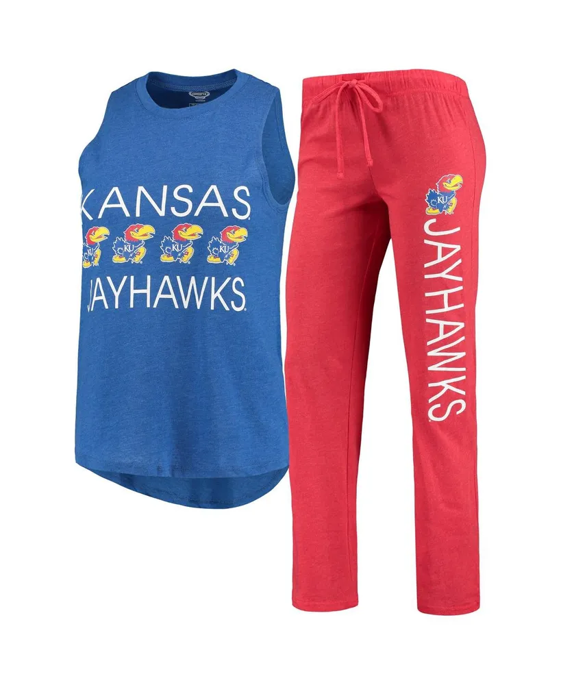 Women's Royal, Red Kansas Jayhawks Team Tank Top and Pants Sleep Set