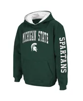 Big Boys Green Michigan State Spartans 2-Hit Team Pullover Hoodie