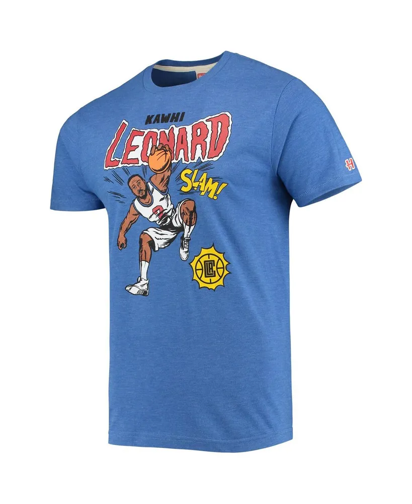 Men's Kawhi Leonard Royal La Clippers Comic Book Player Tri-Blend T-shirt