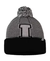 Men's Black Iowa Hawkeyes Line Up Cuffed Knit Hat with Pom