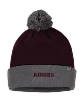 Men's Maroon and Gray Texas A&M Aggies Core 2-Tone Cuffed Knit Hat with Pom