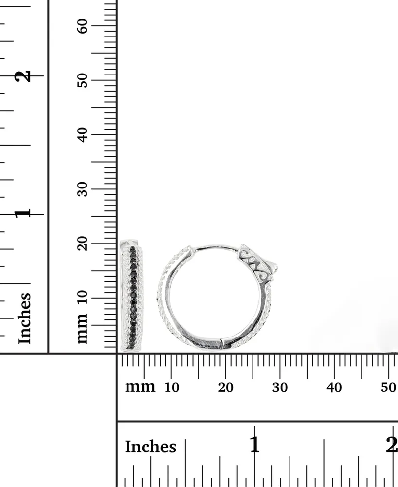 Black Spinel Hoop Earrings (1/2 ct. t.w.) in Sterling Silver