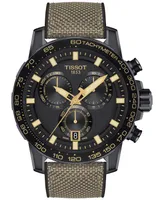 Tissot Men's Swiss Chronograph Supersport Beige Textile Strap Watch 40mm