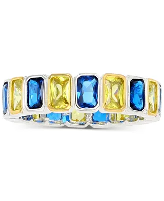 Lab-Grown Blue Spinel (1/5 ct. t.w.) & Yellow Cubic Zirconia Ring (Also White Zirconia)