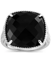 Effy Onyx Statement Ring in Sterling Silver