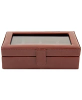 Bey-Berk Leather 12-Piece Cufflinks Box