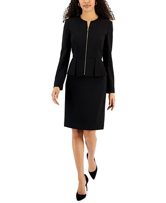 Tahari Asl Zipper Jacket Skirt Suit