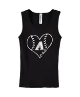 Big Girls Soft As A Grape Black Arizona Diamondbacks Cotton Tank Top