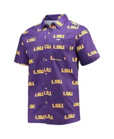 Men's Columbia Purple Lsu Tigers Super Slack Tide Omni-Shade Button-Up Shirt