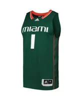 Adidas Men's Number 1 Miami Hurricanes Team Swingman Basketball Jersey