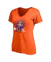 Women's Fanatics Trevor Lawrence Orange Clemson Tigers Caricature V-Neck T-shirt