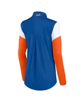 Women's Fanatics Royal and Orange New York Mets Authentic Fleece Quarter-Zip Jacket