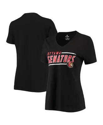 Women's Fanatics Black Ottawa Senators Mascot Bounds V-Neck T-shirt