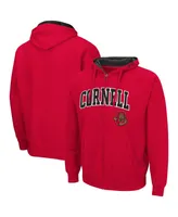 Men's Colosseum Red Cornell Big Arch and Logo 3.0 Full-Zip Hoodie