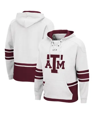 Men's Colosseum White Texas A&M Aggies Lace Up 3.0 Pullover Hoodie