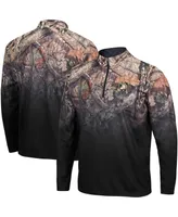 Men's Colosseum Black Army Black Knights Mossy Oak Fleet Ii Quarter-Zip Jacket