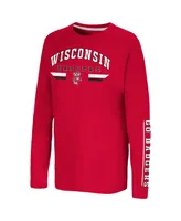 Big Boys Colosseum Red Wisconsin Badgers Tornado Reef 2-Hit Long Sleeve T-shirt