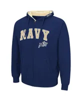 Men's Colosseum Navy Midshipmen Arch and Logo 3.0 Full-Zip Hoodie