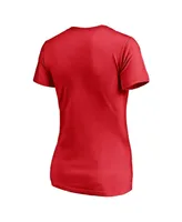 Women's Fanatics Red Calgary Flames Plus Mascot Bounds V-Neck T-shirt