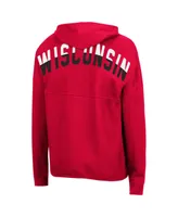 Women's Colosseum Red Wisconsin Badgers 2-Hit Full-Zip Hoodie