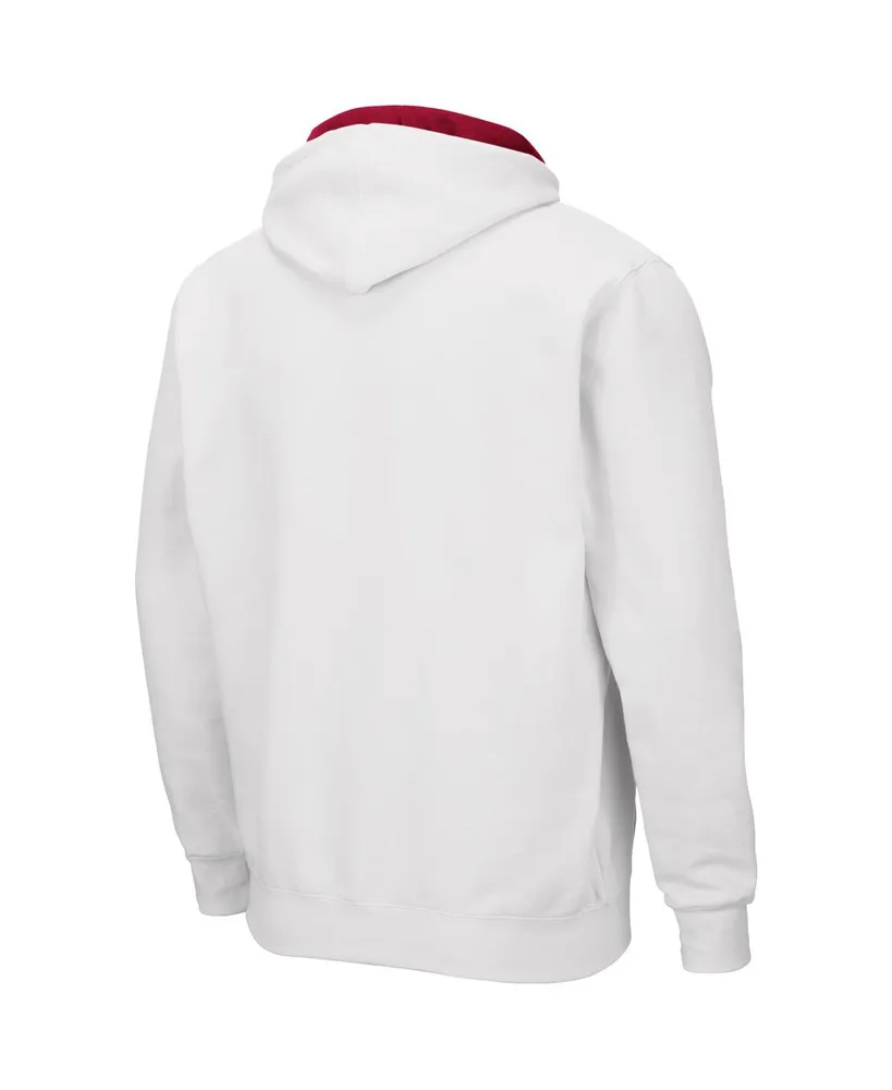 Men's Colosseum White Indiana Hoosiers Arch and Logo 3.0 Full-Zip Hoodie