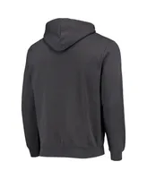 Men's Colosseum Charcoal Navy Midshipmen Arch and Logo 3.0 Full-Zip Hoodie