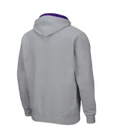 Men's Colosseum Heathered Gray Washington Huskies Arch and Logo 3.0 Full-Zip Hoodie