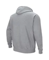 Men's Colosseum Heathered Gray Wisconsin Badgers Arch and Logo 3.0 Pullover Hoodie