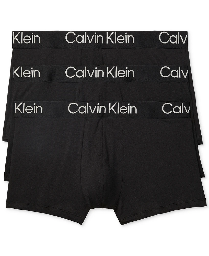 Calvin Klein Men's 3-Pack Ultra Soft Modern Modal Trunk Underwear