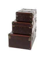 Leather Retro Trunk, Set of 3