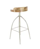 Iron and Wood Contemporary Bar Stool