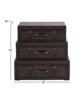 Faux Leather and Wood Traditional Chest