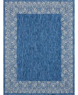 Bayshore Home Outdoor Pashio Border Ii Floral Border 8' x 11'4" Area Rug