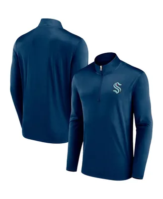 Men's Deep Sea Blue Seattle Kraken Underdog Mindset Quarter-Zip Jacket