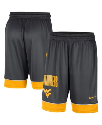 Men's Charcoal, Gold West Virginia Mountaineers Fast Break Shorts