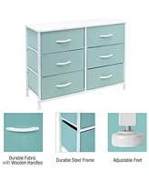 Sorbus 6 Drawers Dresser- Storage Unit with Steel Frame, Wood Top, Fabric Bins - for Bedroom, Closet