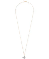 Wrapped Diamond Butterfly Pendant Necklace (1/6 ct. t.w.) 14k Gold (Also Available Black Diamond)