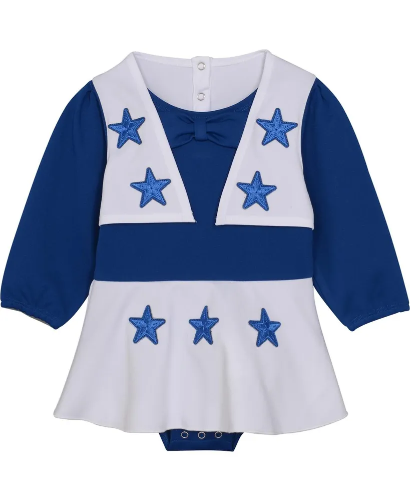 Dallas Cowboys Girls Infant Cheer Captain Jumper Dress - Navy