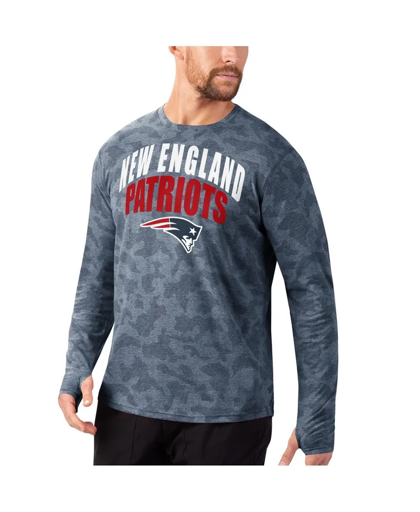 Men's Msx by Michael Strahan Navy New England Patriots Camo Performance Long Sleeve T-shirt