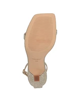 Nine West Women's Yess Square Toe Tapered Heel Dress Sandals - Gold