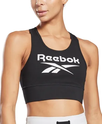 Reebok Women's Low Impact Graphic Logo Cotton Sports Bra