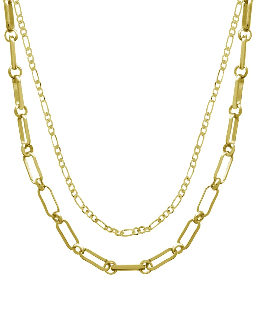 And Now This 15.25" and 17.5" + 2" extender Gold Plated Multi Chain Layered Necklace